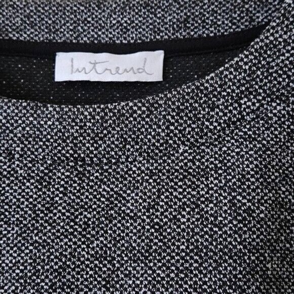 Intrend Max Mara Top Womens L Gray Black Pullover LS Lace Satin Sheer Whimsigoth - Picture 3 of 15